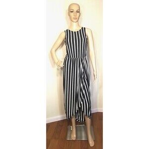 Anthropologie Sundays in Brooklyn Black White Stripe Sleeveless Maxi Dress S T40
